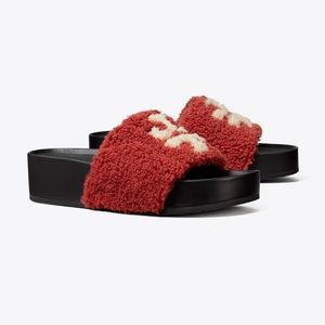 Tory Burch double T shearling flatform
